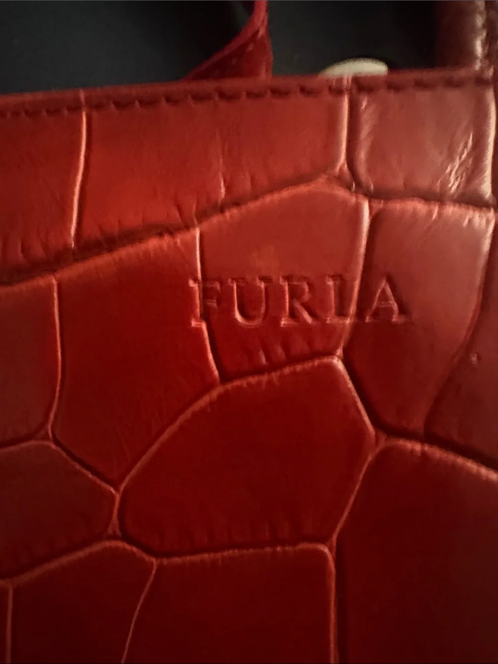 Furla structured croc